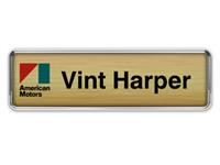 Silver Metal Framed Nametag with Brushed Gold Metal Insert