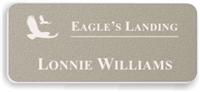Textured Plastic Nametag: Ash Grey with White - 822-302