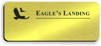 Blank Smooth Plastic Name Tag with Logo: Shiny Gold and Black - LM 922-734