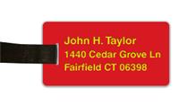 Smooth Plastic Luggage Tag: Crimson with Yellow - LM922-607