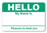 Sticker Hello My Name is Teal Name Tags