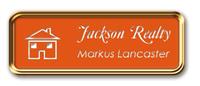 Rose Gold Metal Framed Nametag with Tangerine and White