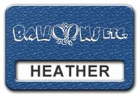 Reusable Textured Plastic Windowed Nametag: Royal Blue with White - 822-592