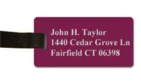 Smooth Plastic Luggage Tag: Claret with White - LM922-622