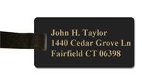 Smooth Plastic Luggage Tag: Black with Gold - LM922-417
