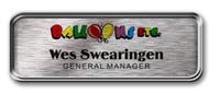Silver Metal Framed Nametag with Brushed Silver Metal Insert