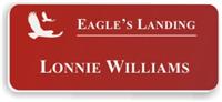 Smooth Plastic Name Tag: Crimson with White - LM922-602