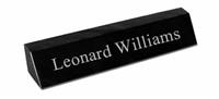 Black Marble Desk Plate - Silver Engraving
