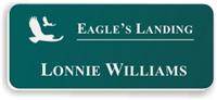 Smooth Plastic Name Tag: Evergreen with White - LM922-912