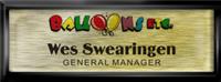 Black Epoxy Squared Frame Name Tag with a Brushed Gold Insert