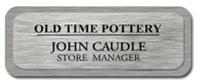 Metal Name Tag: Brushed Silver with Brushed Silver Metal Border