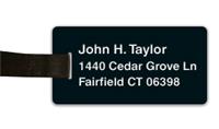 Smooth Plastic Luggage Tag: Black with White - LM922-402