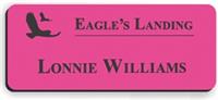 Smooth Plastic Name Tag: Ribbon Pink with Black - LM922-664