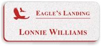Textured Plastic Nametag: White with Red - 822-246