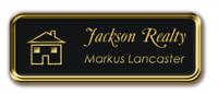 Gold Metal Framed Nametag with Black and Gold