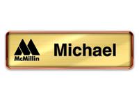 Rose Gold Metal Framed Nametag with Shiny Gold and Black