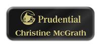 Metal Name Tag: Black and Gold with Epoxy