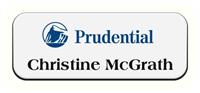 Metal Name Tag: White Metal Name Tag with White Plastic Border