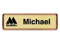 Rose Gold Metal Framed Nametag with Euro Gold and Black