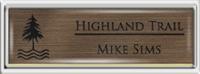Framed Name Tag: Silver Plastic (squared corners) - Deep Bronze and Black Plastic Insert with Epoxy