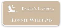 Smooth Plastic Name Tag: Ultra-Matte Beige with white -  322-832