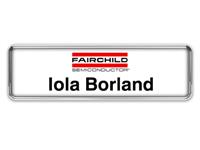 Silver Metal Framed Nametag with White Metal Insert
