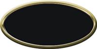 Blank Oval Plastic Gold Nametag with Black