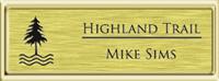  Framed Name Tag: Gold Plastic (squared corners) - Brushed Gold Metal Insert