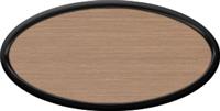 Blank Oval Plastic Black Nametag with Brushed Copper