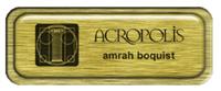 Metal Name Tag: Brushed Gold with Epoxy and Brushed Gold Metal Border