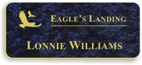 Smooth Plastic Name Tag: Celestial Blue with Gold - 922-577