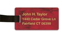 Smooth Plastic Luggage Tag: Port Wine with Gold - LM922-677