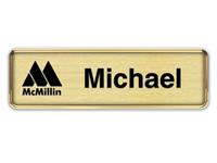 Gold Metal Framed Nametag with Euro Gold and Black