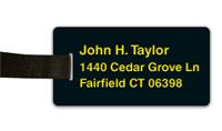 Smooth Plastic Luggage Tag: Black with Yellow - LM922-407