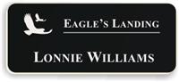 Smooth Plastic Name Tag: Black with White - LM922-402