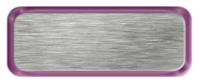 Blank Brushed Silver Nametag with a Shiny Purple Metal Border