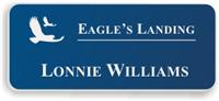 Smooth Plastic Name Tag: Sky Blue with White - LM922-512