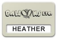 Reusable Smooth Plastic Windowed Name Tag: Almond with Black - LM922-854