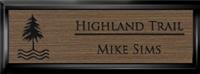 Framed Name Tag: Black Plastic (squared corners) - Deep Bronze and Black Plastic Insert