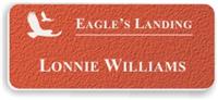 Textured Plastic Nametag: Tangerine with White - 822-652