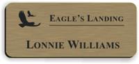 Smooth Plastic Name Tag: Brushed Copper with Black - LM922-894