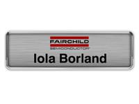 Silver Metal Framed Nametag with Brushed Silver Metal Insert