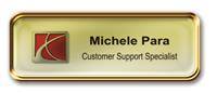 Rose Gold Metal Framed Epoxy Nametag with Shiny Gold Metal Insert