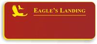 Blank Smooth Plastic Name Tag with Logo: Crimson and Yellow - LM922-207