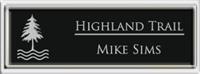 Framed Name Tag: Silver Plastic (squared corners) - Black and Silver Plastic Insert