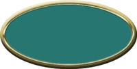 Blank Oval Plastic Gold Nametag with Celadon Green