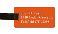 Smooth Plastic Luggage Tag: Tangerine with White - LM922-612