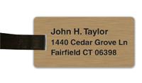 Smooth Plastic Luggage Tag: Brushed Copper with Black - LM922-894