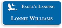Smooth Plastic Name Tag: Sapphire Blue and White - LM922-502