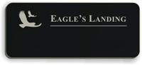 Blank Smooth Plastic Name Tag with Logo: Black and Silver - LM922-413